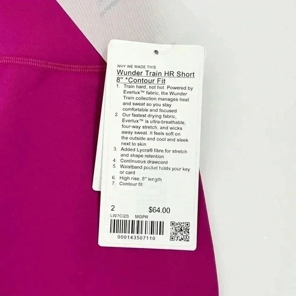 Lululemon NWT Wunder Train Contour Fit High-Rise Short 8" Magenta Purple - Picture 8 of 11